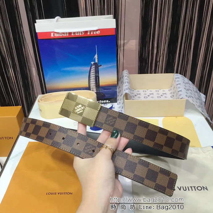 路易威登LV 經典款 Skyline雙面腰帶 兩種佩戴方式 金屬搭扣 男士皮帶  xfp1120